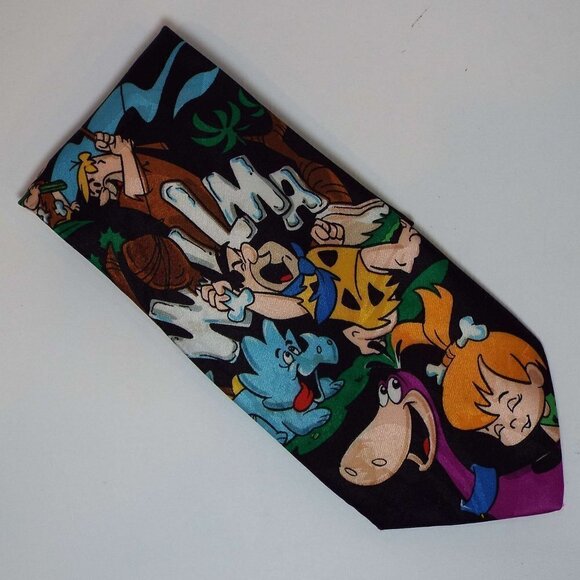 Vintage Hanna Barbera Fintstones Polyester Tie - Picture 1 of 10
